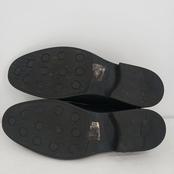Clarks Whiddon Black Leather Oxford Shoes Size 11.5 Comfort Fit Cap Toe 15770 - Picture 10 of 12